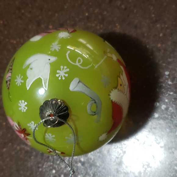 🌲2006 Pier 1 Hand Painted Conducting Santa Li Bien Glass Christmas Ornament - Picture 4 of 5